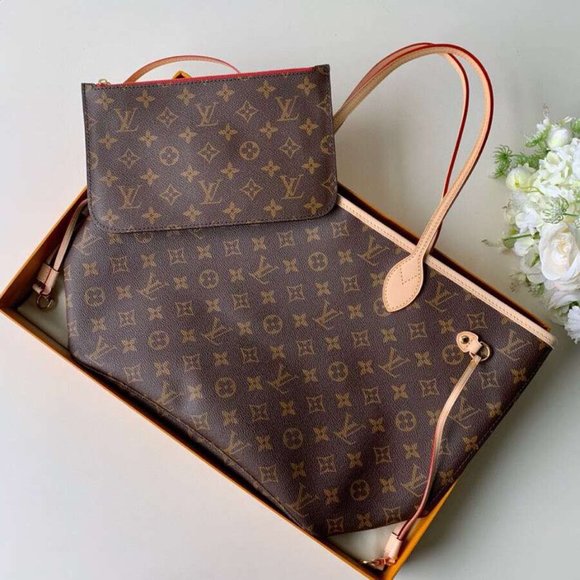Louis Vuitton NEVERFULL MM Monogram Cherry with Pouch - Picture 8 of 9